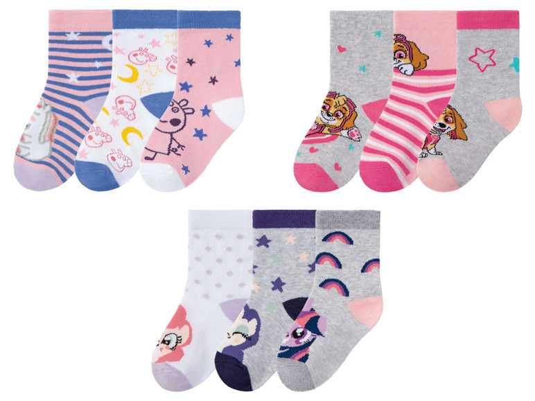 Prejsť na zobrazenie na celú obrazovku: Dievčenské ponožky, 3 páry – obrázok 1