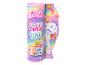 Barbie Cutie Reveal s 10 prekvapeniami, vrátane pohyblivej bábiky a domáceho zvieratka.
