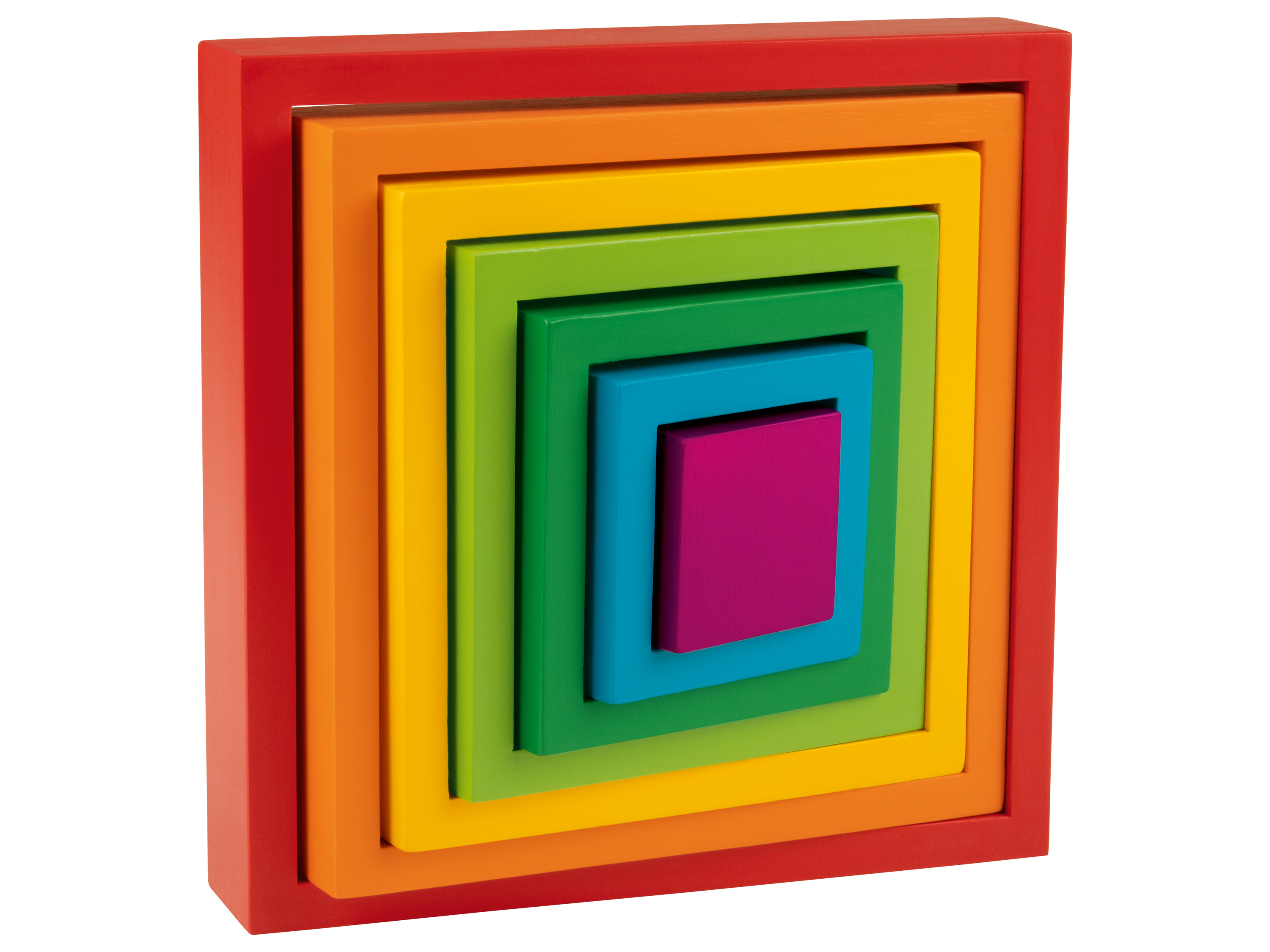 Playtive Drevená dúhová skladačka Montessori (štvoruholníky, 7-dielna súprava)