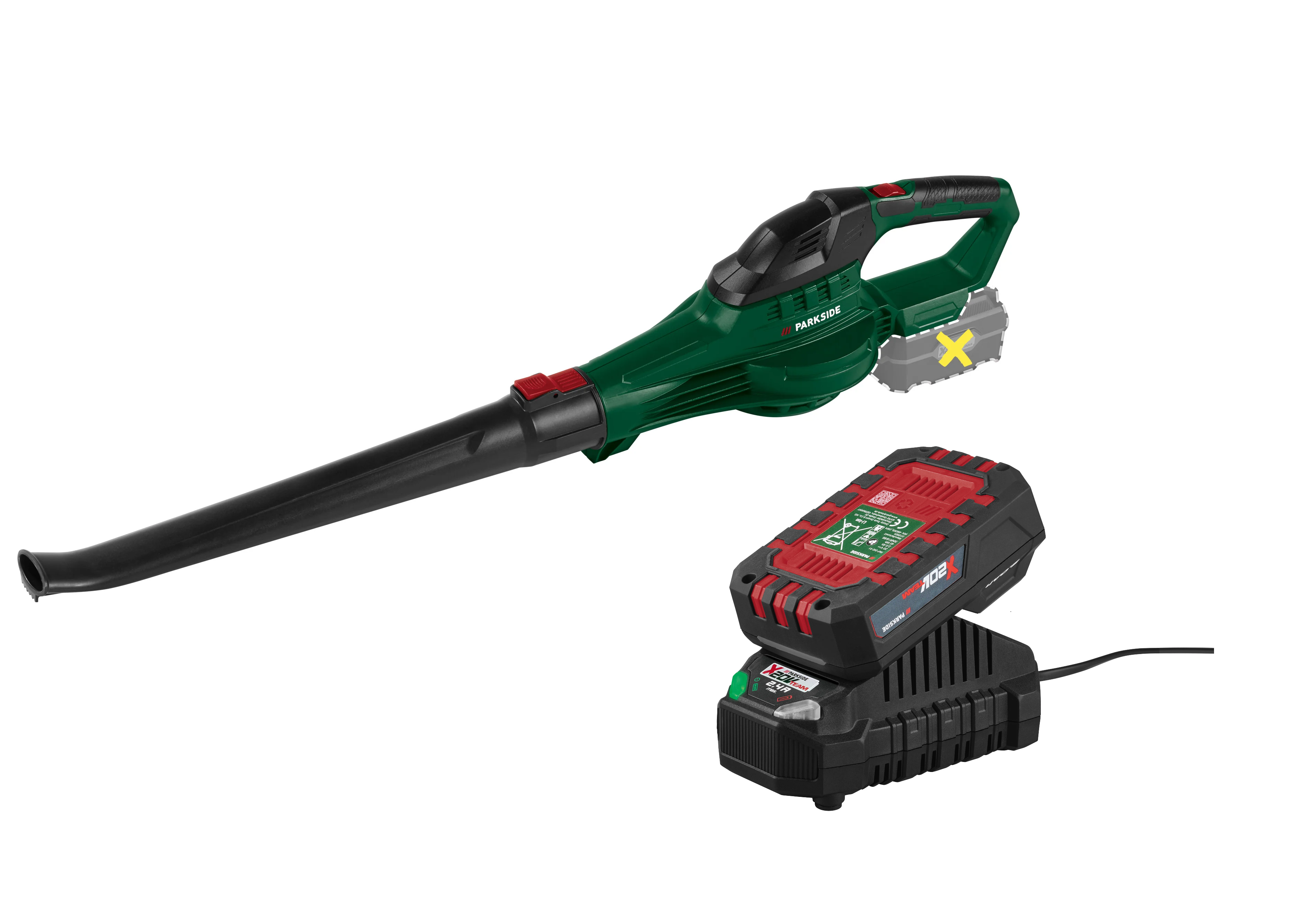 E-shop PARKSIDE® Aku fúkač lístia 20 V PLBA 20-Li C4 + Akumulátor 20 V/2 Ah PAP 202 A1 + Nabíjačka na akumulátor 20 V/2,4 A PLG 20 C1
