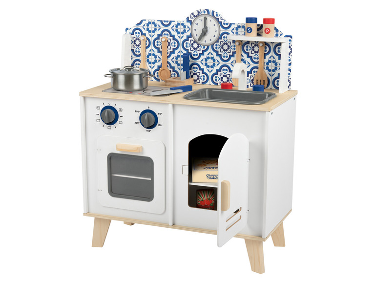 Prejsť na zobrazenie na celú obrazovku: Playtive Detská drevená kuchynka v retro dizajne – obrázok 1
