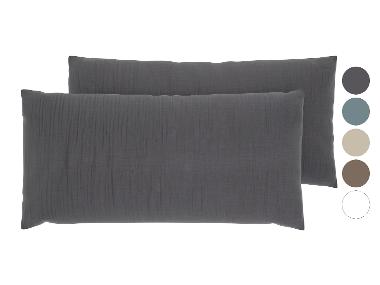 LIVARNO® Mušelínové obliečky na vankúš, 40 x 80 cm, 2 kusy