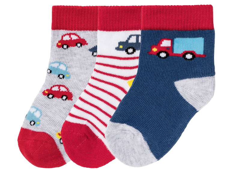 Prejsť na zobrazenie na celú obrazovku: lupilu® Chlapčenské ponožky pre bábätká s biobavlnou, 3 páry – obrázok 1