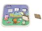 Drevené puzzle Peppa Pig s postavičkami a predmetmi z detskej izby.