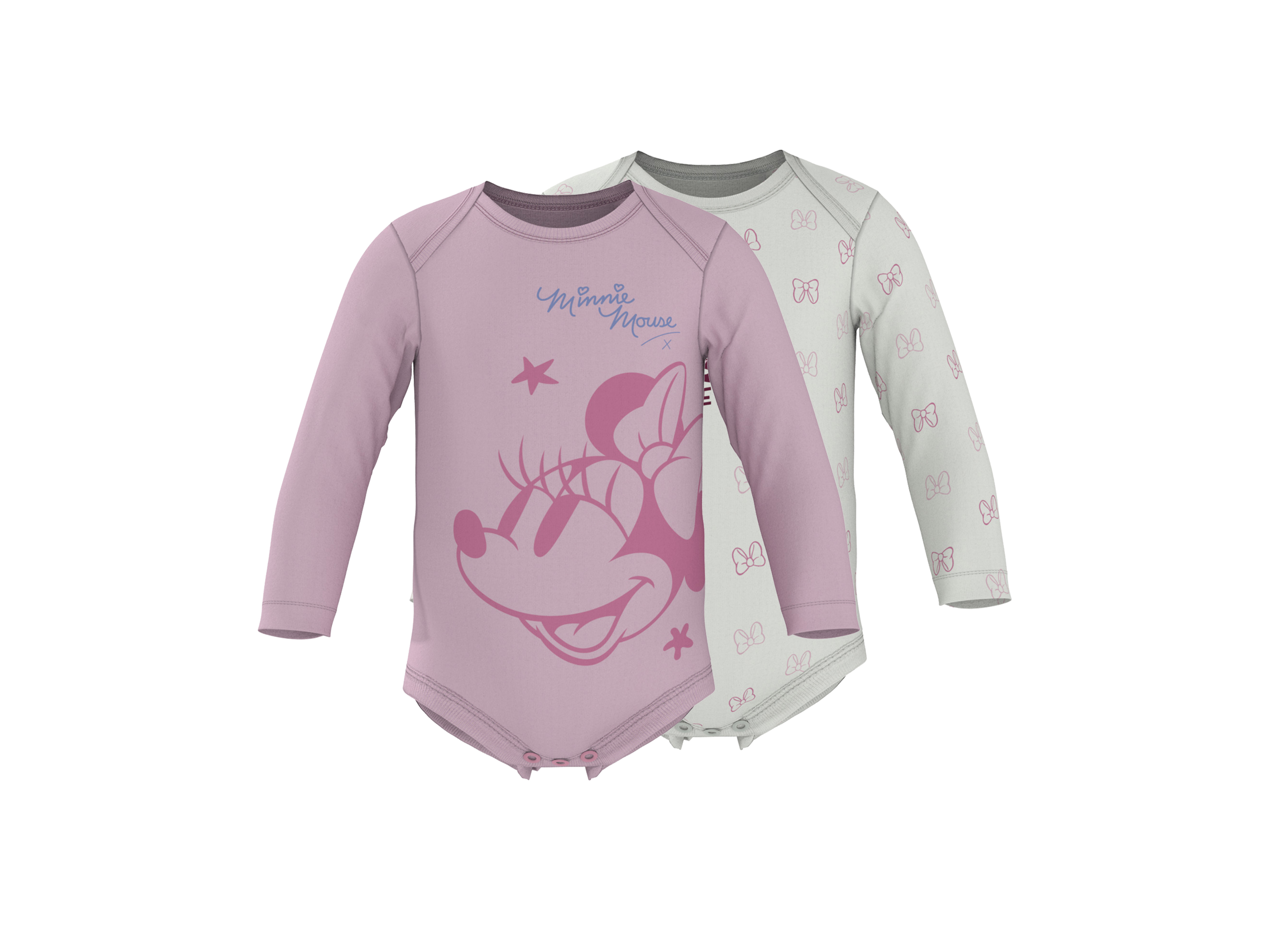 LUPILU® Body pre bábätká, 2 kusy (ružová/biela, 86/92)