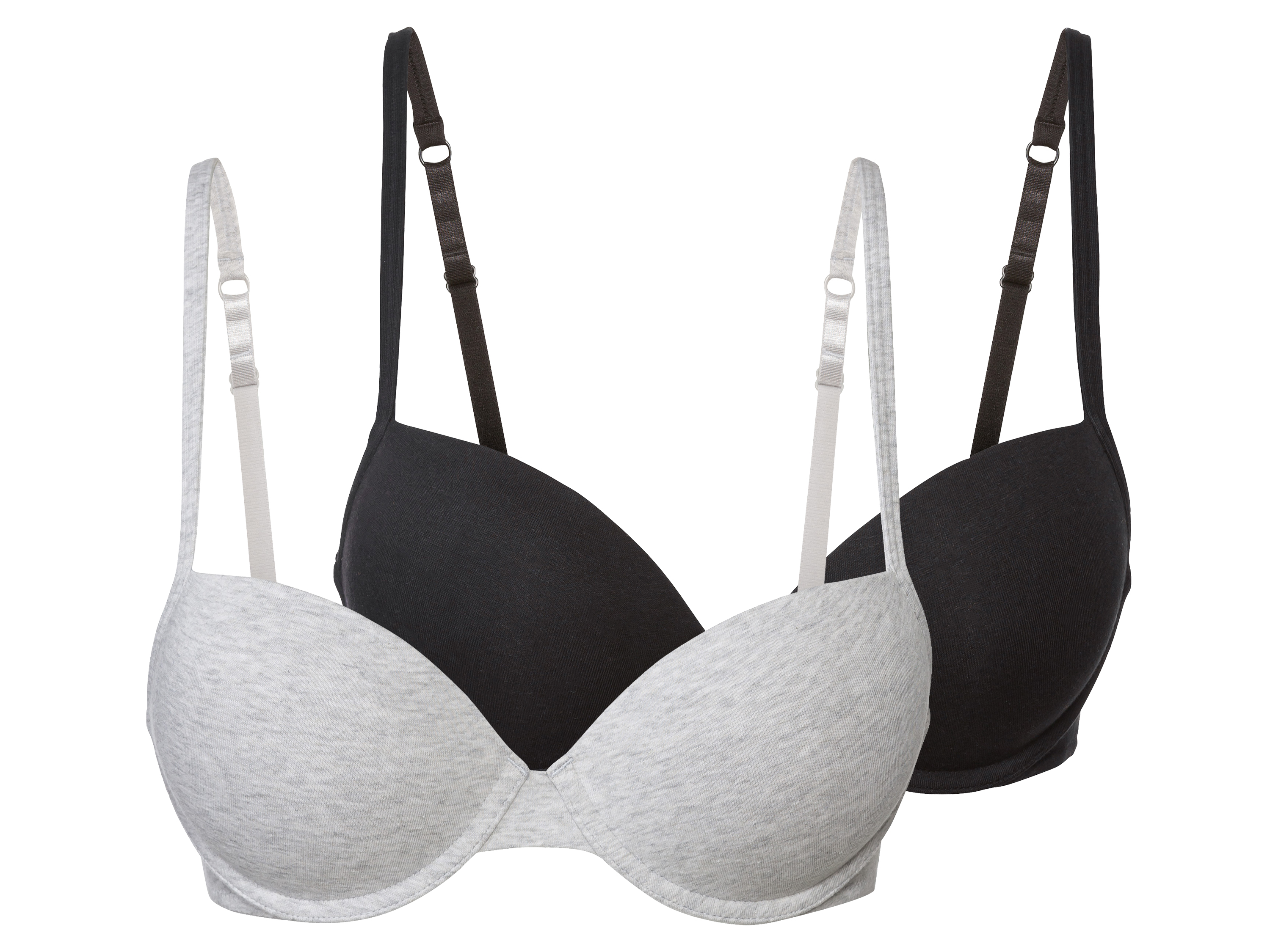 esmara® Dámska podprsenka, 2 kusy (čierna/sivá, 85C)