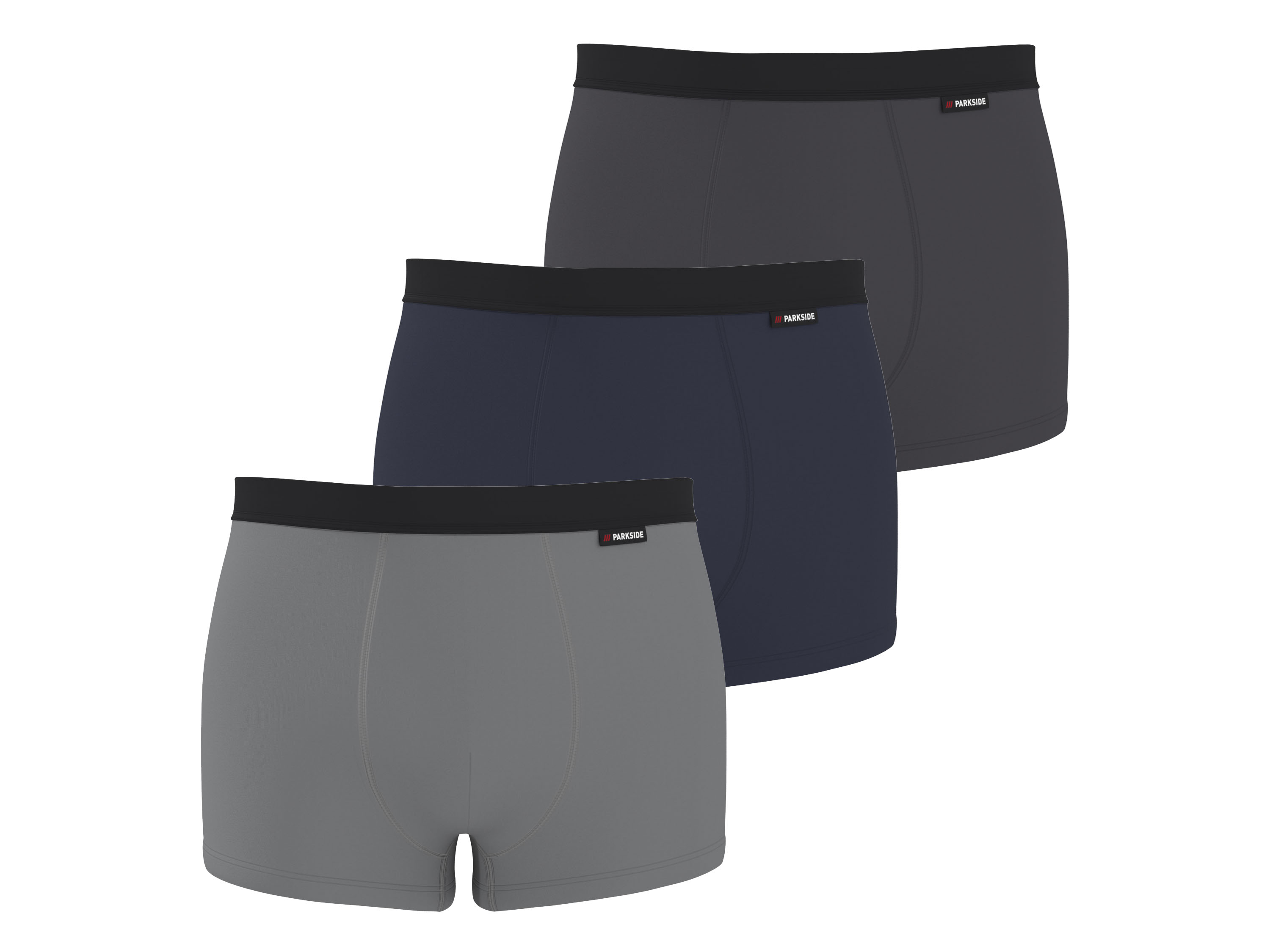 PARKSIDE® Pánske funkčné boxerky, 3 kusy (navy modrá/sivá/bledosivá, 4/S)