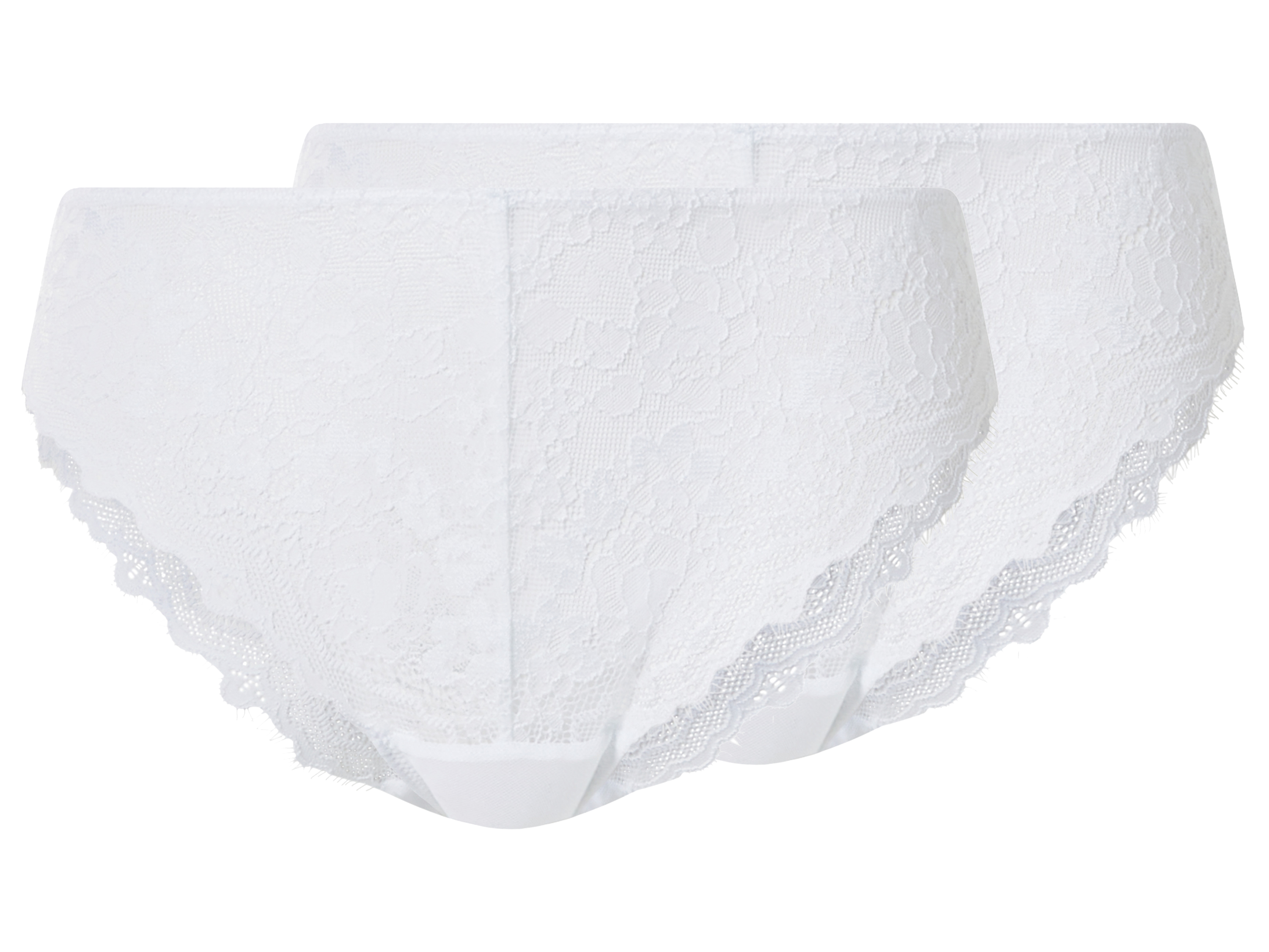 esmara® Dámske nohavičky s čipkou, 2 kusy (biela, S (36/38))