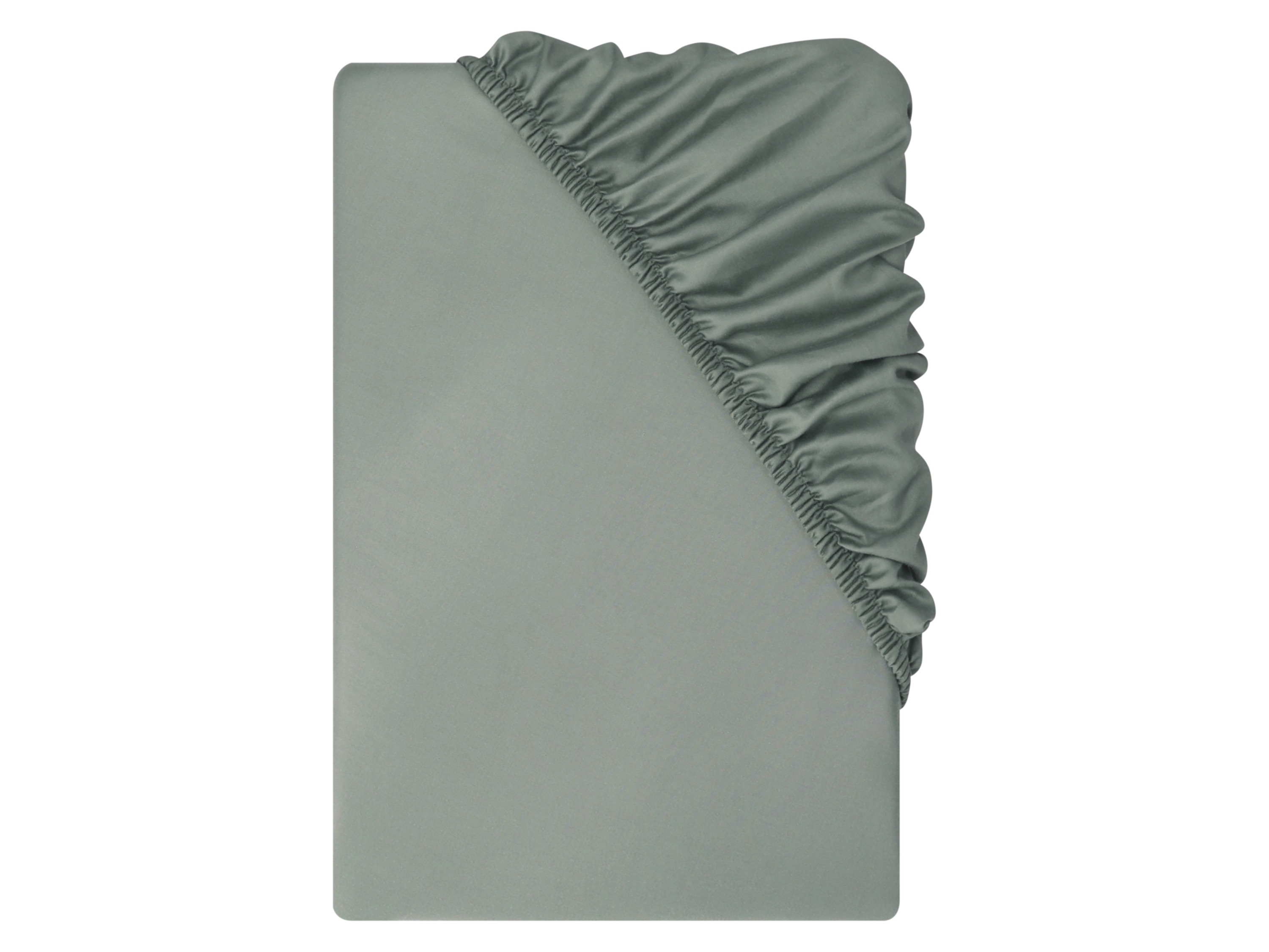 LIVARNO® Napínacia plachta z bavlneného saténu, 140 – 160 x 200 cm (zelená)