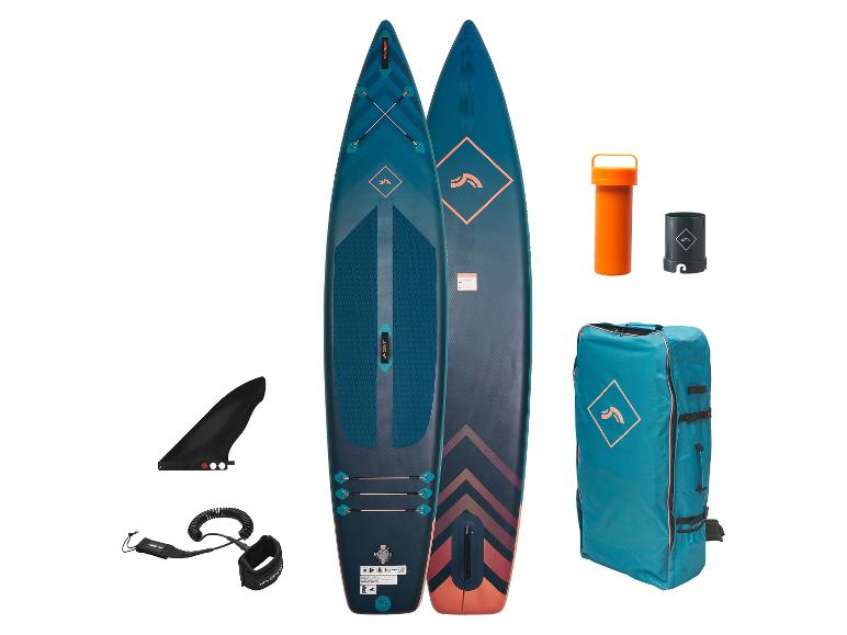 Sada SUP: nafukovací paddleboard, prepravná taška a príslušenstvo.