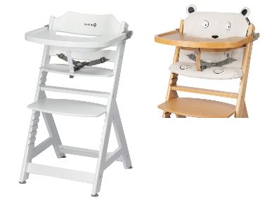 Safety 1st Detská vysoká jedálenská stolička Toto, biela + Vankúš na detskú stoličku Toto, medvedík
