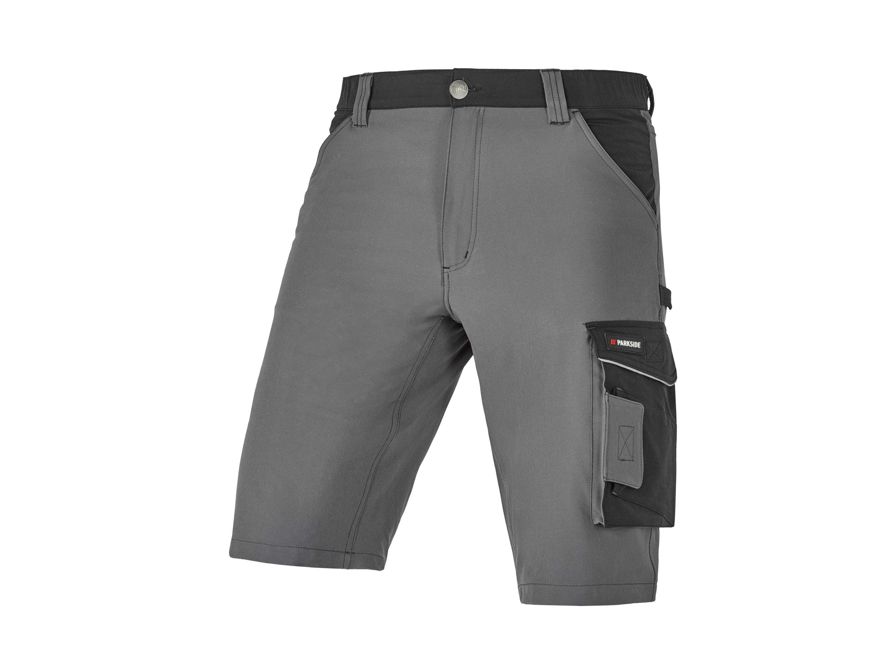 PARKSIDE® Pánske strečové pracovné bermudy (sivá/čierna, 46)