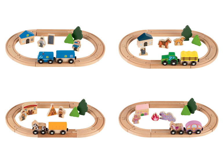 Prejsť na zobrazenie na celú obrazovku: Playtive Drevená železničná súprava, 18-dielna – obrázok 1