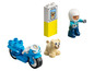 Lego DUPLO policajný dôstojník s motorkou, psom a plagátom strateného psa.