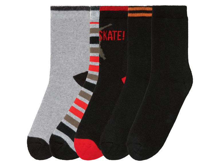 E-shop pepperts!® Chlapčenské termoponožky, 5 párov (27/30, pruhy/sivá/čierna)