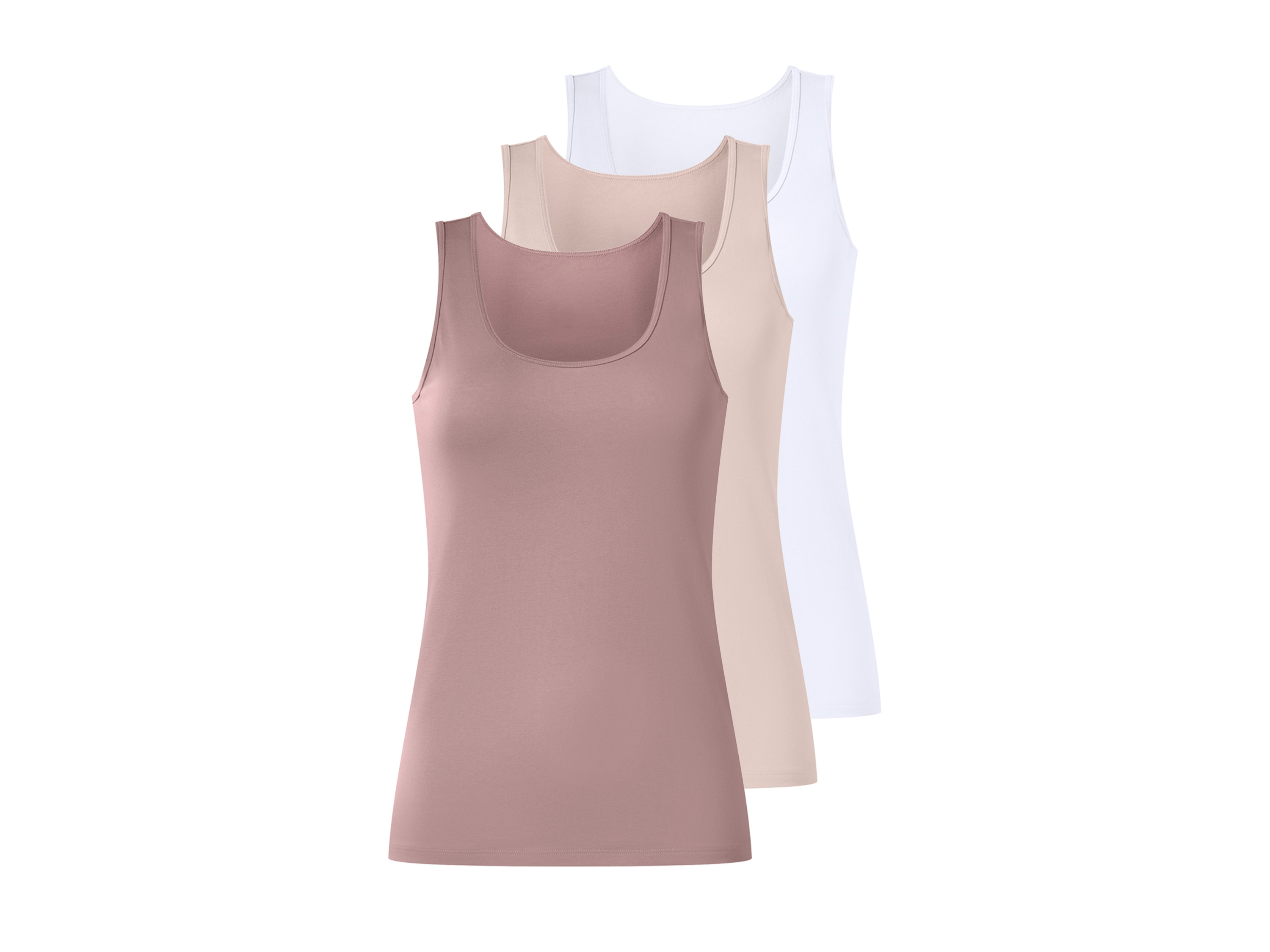 ESMARA® Dámske tielko, 3 kusy (ružová/biela, XL (48/50))