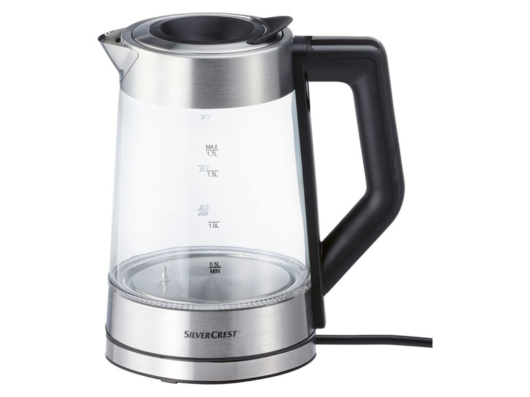 SILVERCREST® Digitálna sklenená varná kanvica, 1,7 l