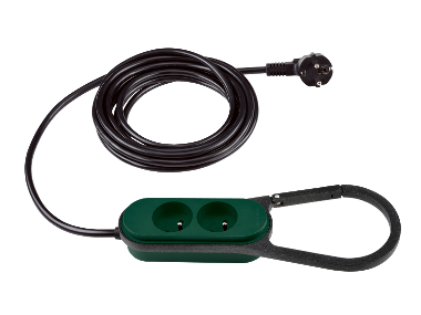 PARKSIDE® Zásuvková lišta s karabínkami, 2 zásuvky