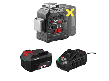 PARKSIDE® Aku krížový líniový laser PKLLP 3360 A1 + Akumulátor 20 V/4 Ah + Rýchlonabíjačka akumulátora 20 V/4,5 A