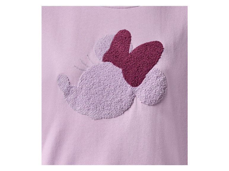 Lila ružová mikina s výšivkou Mickey Mouse.