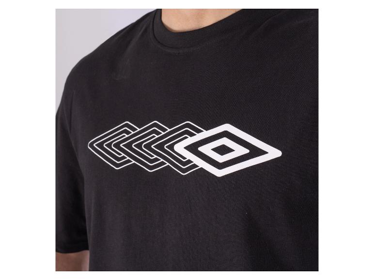 Čierne tričko s bielym vzorom loga Umbro