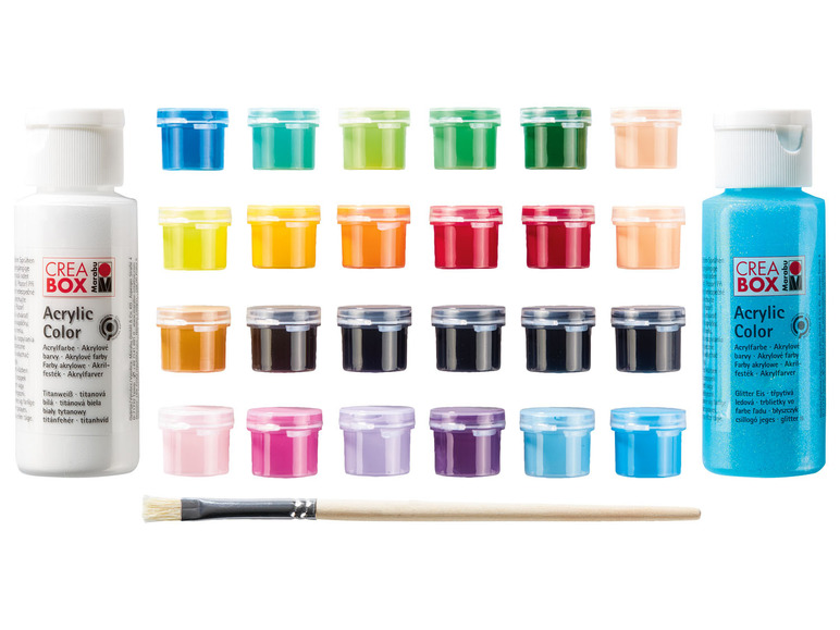 Prejsť na zobrazenie na celú obrazovku: Marabu CREABOX Súprava akrylových farieb Mini, 27-dielna – obrázok 2