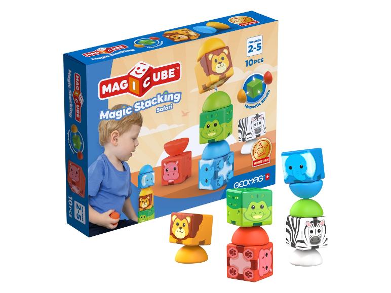 Magnetické stavebné kocky Geomag Magicube Safari pre vek 2-5, 10 kusov.