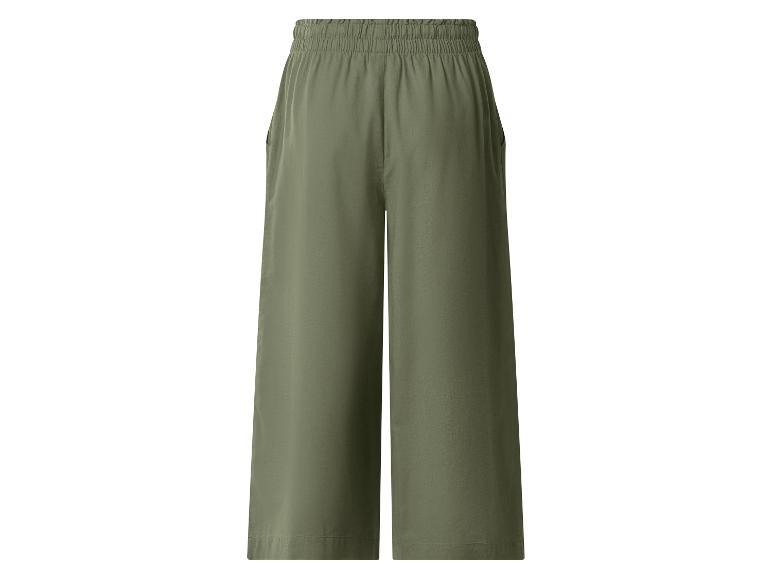 esmara® Dámske culotte nohavice s ľanom Premium (zelená, S (36/38))