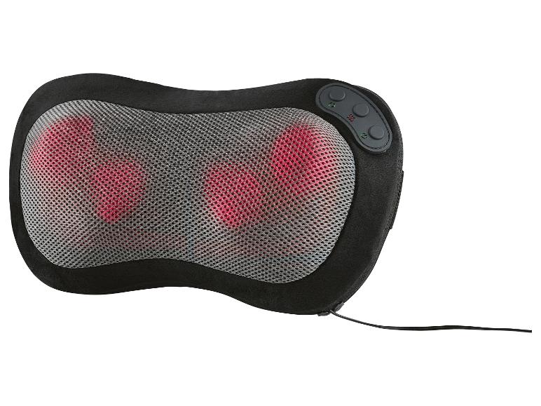 Shiatsu masážny vankúš s vyhrievaním a ovládaním tlačidlami.