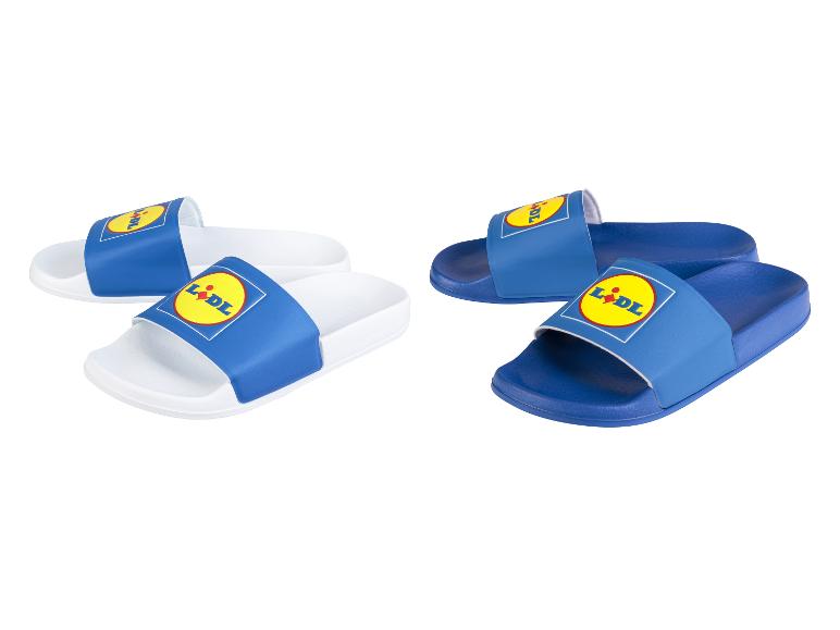 Lidl papuče, modré a biele.