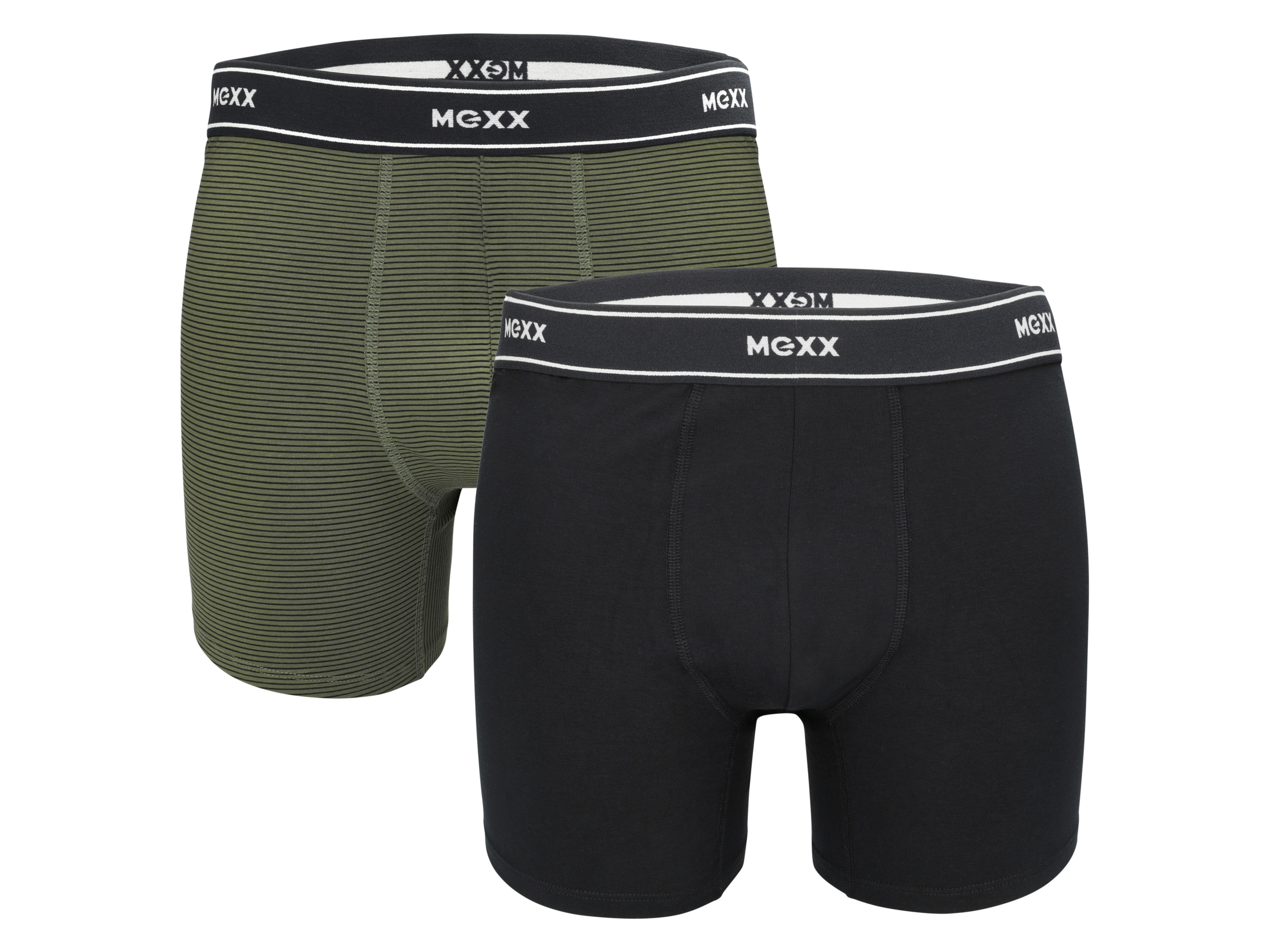 MEXX Pánske boxerky, 2 kusy (pruhy/navy modrá/olivovozelená, XXL)