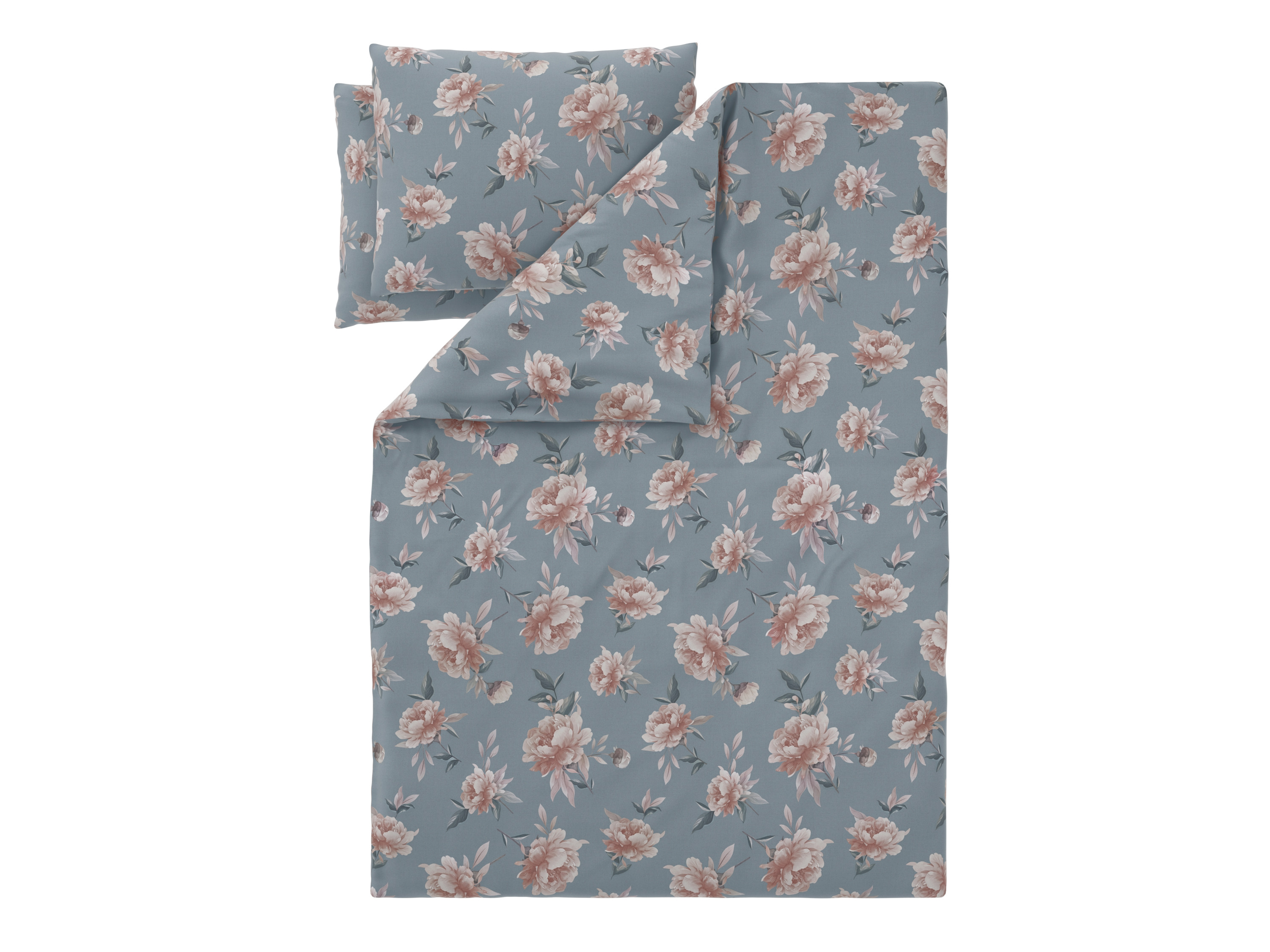 LIVARNO® Posteľná bielizeň z bavlny Renforcé, 240 x 220 cm (kvety/zelená)