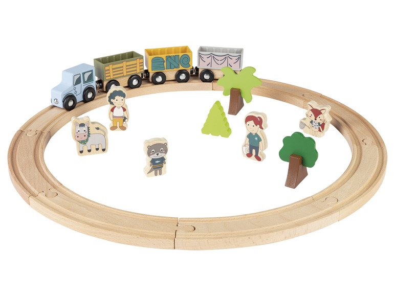 lupilu® Drevená motorická hračka (drevená železnica)