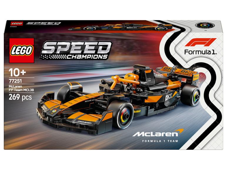 Krabička LEGO Speed Champions s pretekárskym autom McLaren F1 Team MCL38.