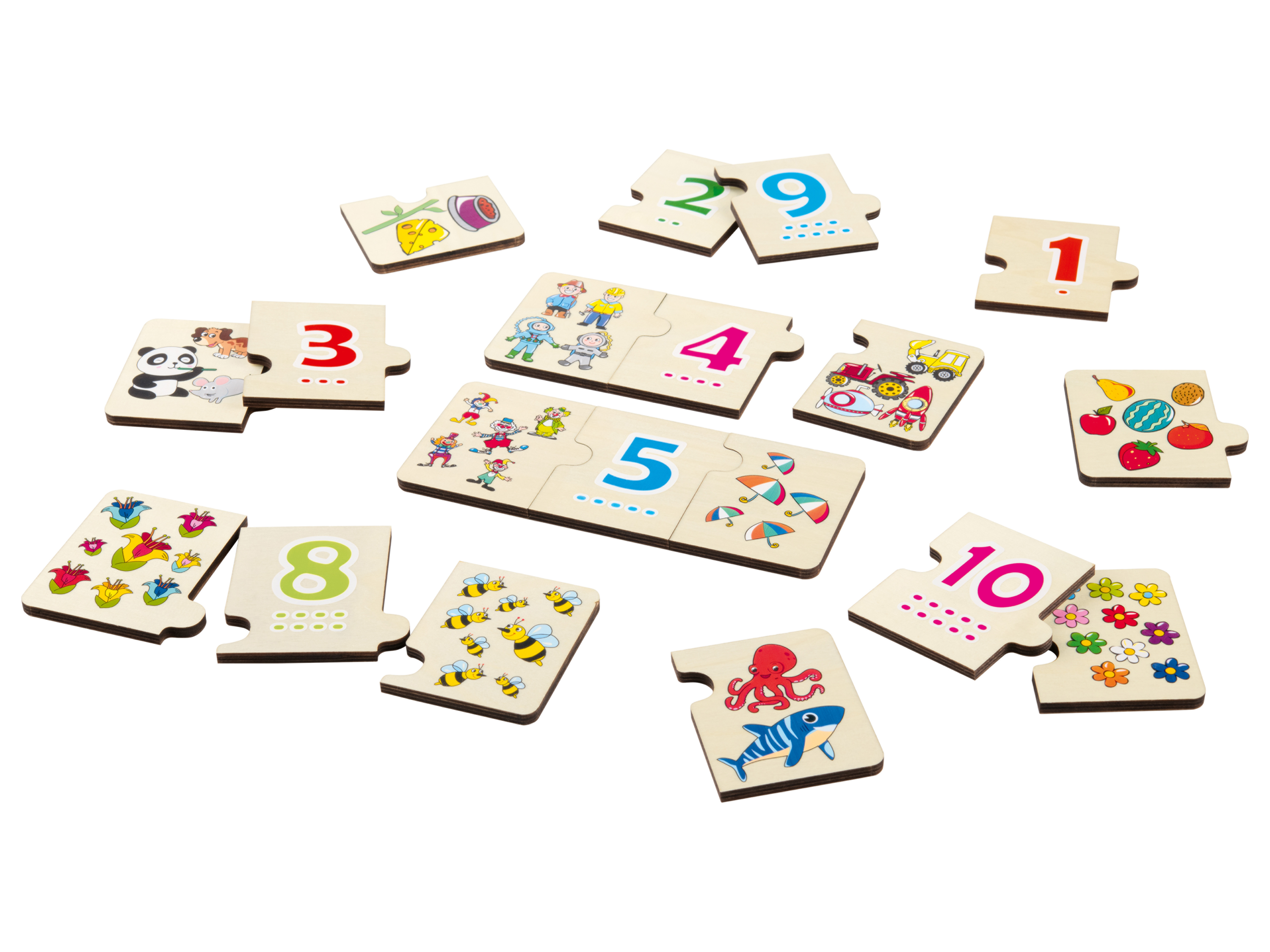 lupilu Drevená náučná hra (puzzle čísla)