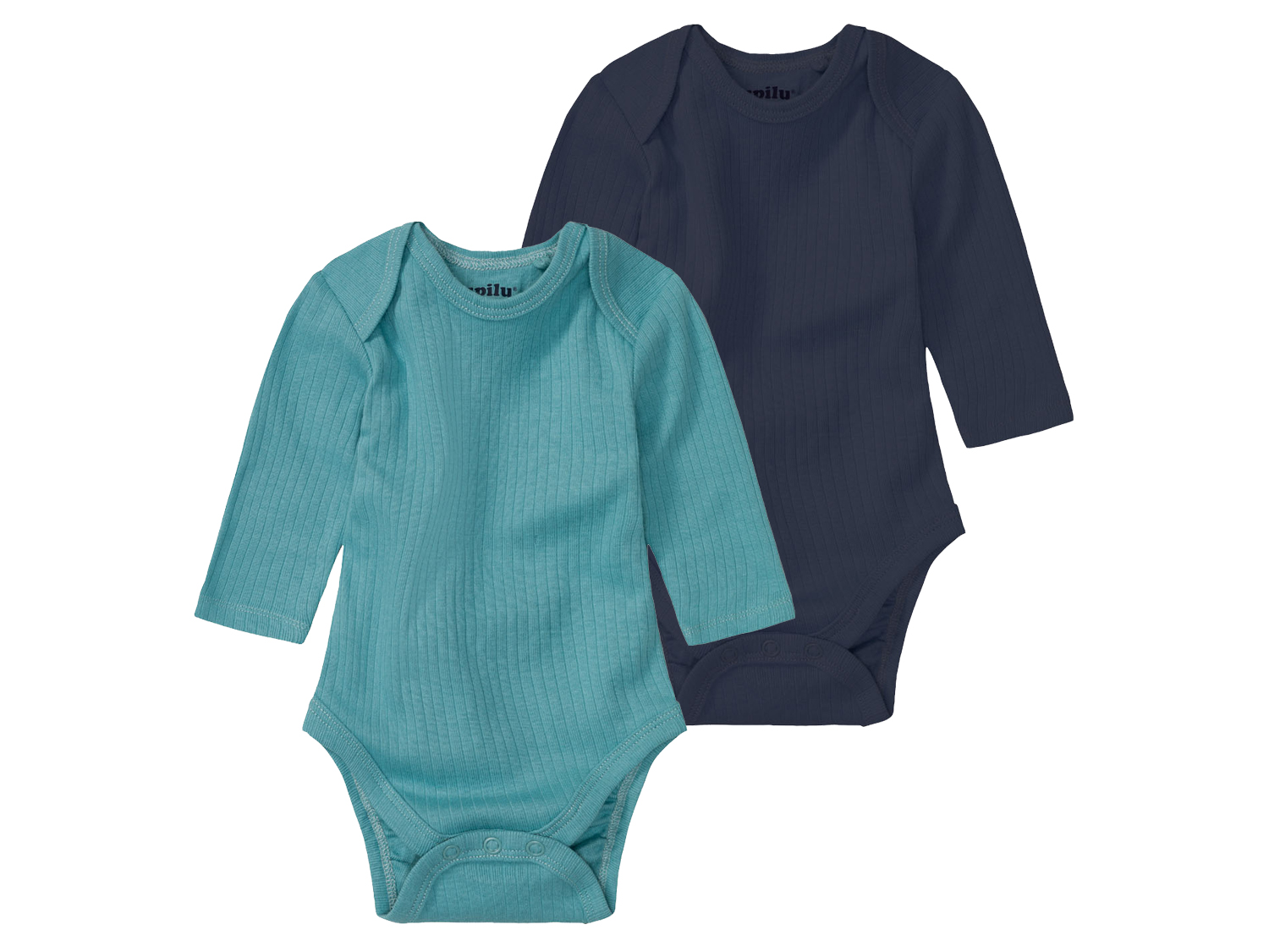 lupilu® Chlapčenské bavlnené body pre bábätká BIO, 2 kusy (navy modrá/zelená, 62/68)