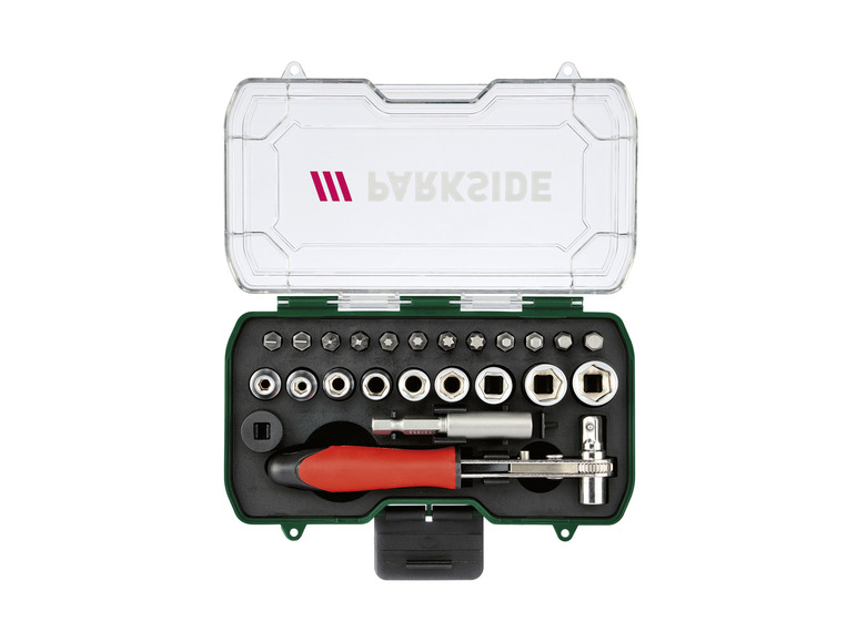 E-shop PARKSIDE® Súprava rační/nožov/na jemnú mechaniku (nástrčné kľúče na jemnú mechaniku, 23-dielna súprava)