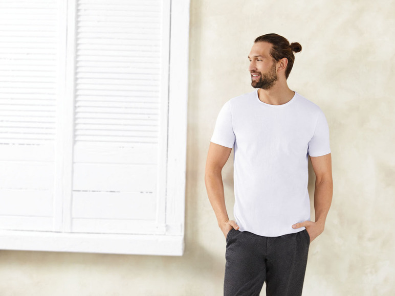 Prejsť na zobrazenie na celú obrazovku: LIVERGY® Pánske biele bavlnené tričko, 2 kusy – obrázok 9