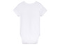 Biele body pre bábätká s krátkym rukávom.