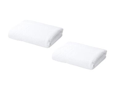 LIVARNO® Froté osuška, 450 g/m², 70 x 140 cm, biela, 2 kusy