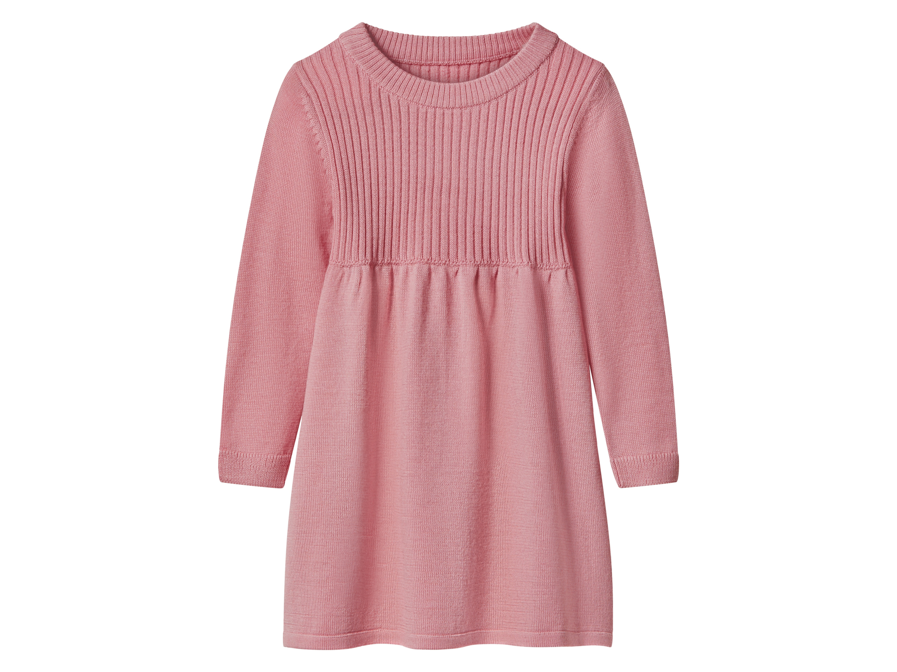 lupilu® Dievčenské pletené šaty s merino vlnou Premium (bledoružová, 98/104)