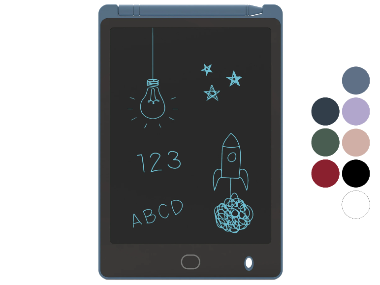 LCD písací tablet v rôznych farbách.