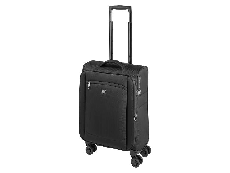 Čierna cestovná taška na kolieskach značky Travelite.