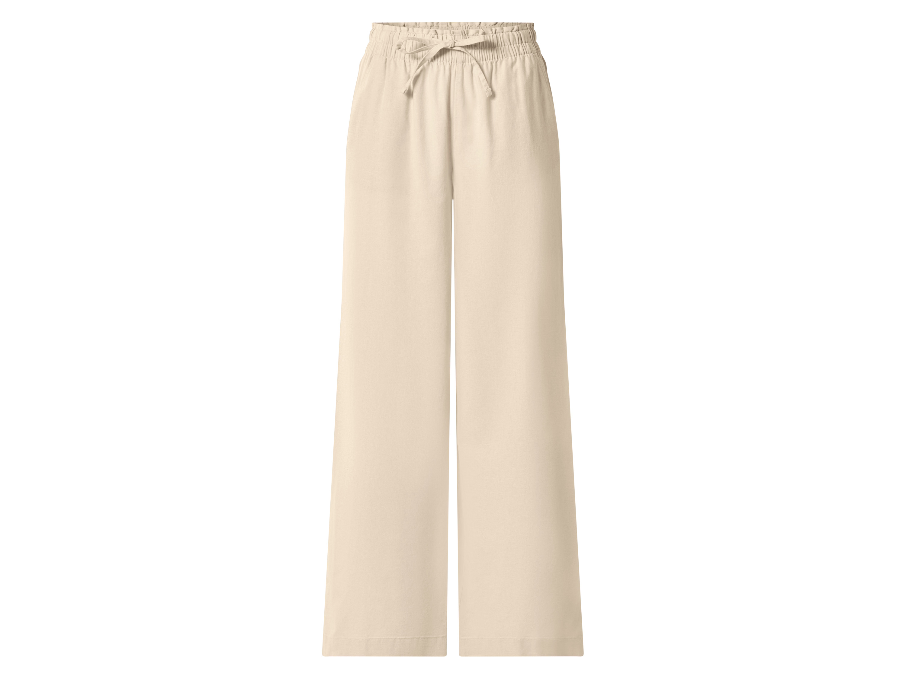 esmara® Dámske nohavice Wide Leg s ľanom Premium (béžová, XS (32/34))
