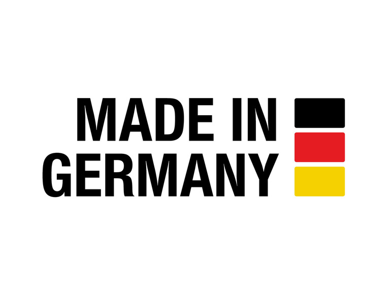 Značka Made in Germany s nemeckou vlajkou.