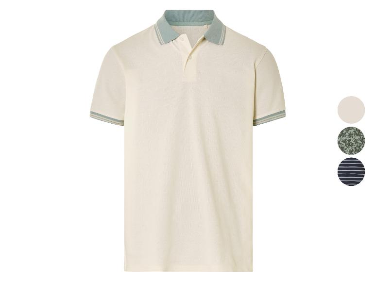 Krémové pánske polo, kontrastný golier, rôzne vzory.