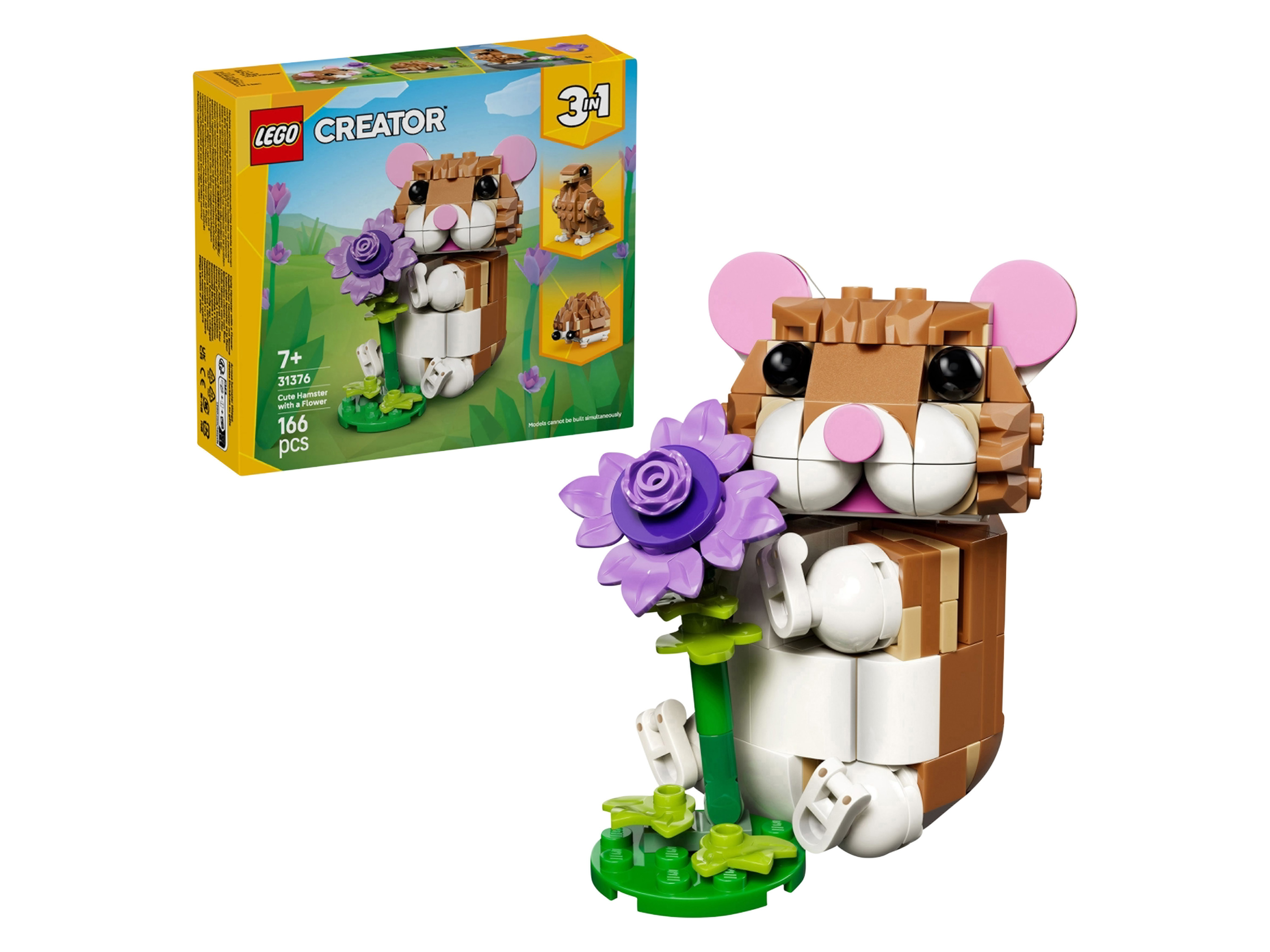 LEGO® CREATOR 31376 Roztomilý škrečok s kvetinou 3 v 1