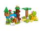 Farebná súprava LEGO Duplo džungle s tigrom, korytnačkami, stromami a kosťou.