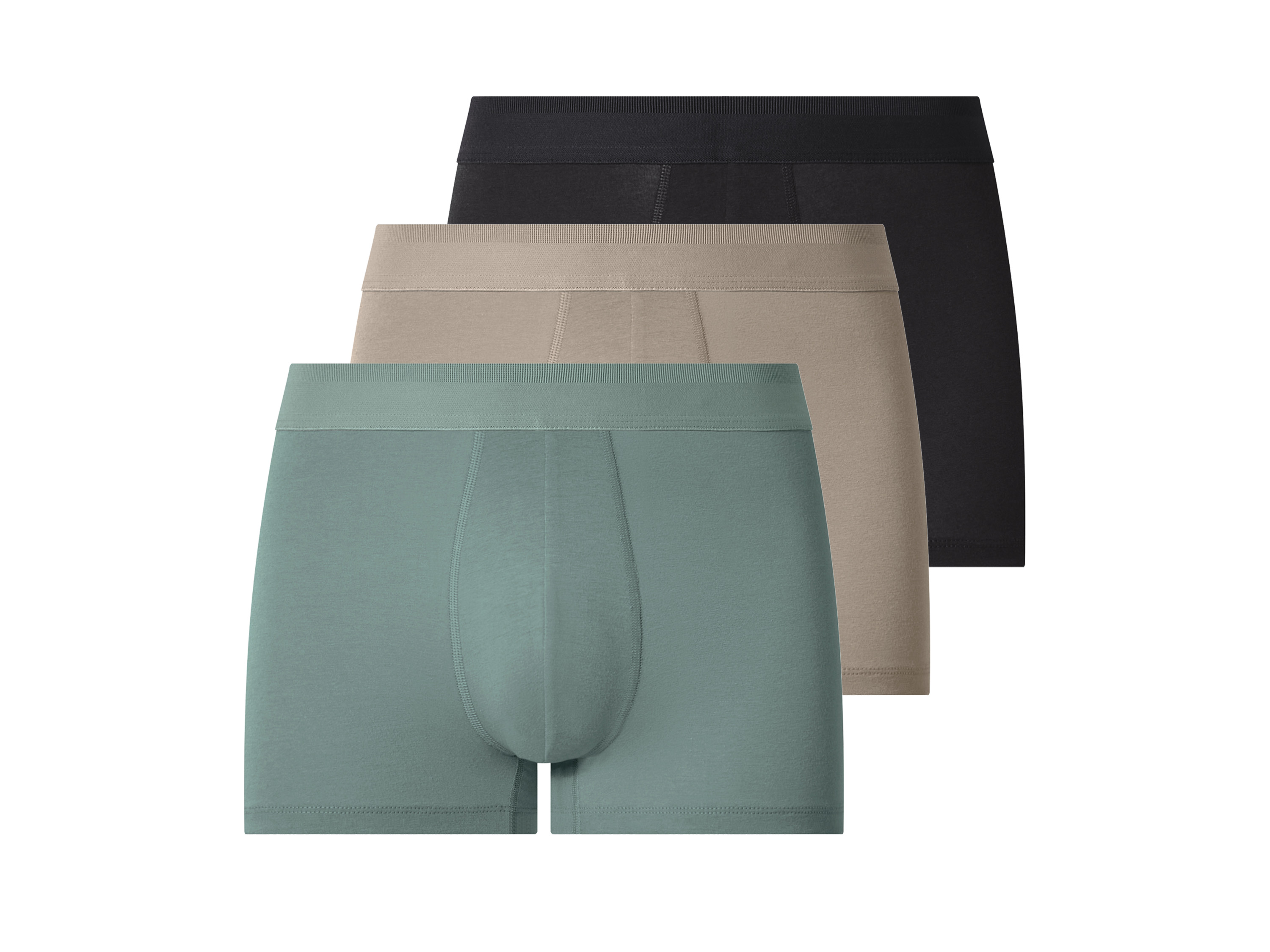 esmara Men Pánske boxerky, 3 kusy (čierna/zelená/béžová, M)