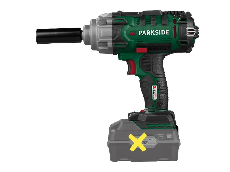 Akumulátorový rázový uťahovák Parkside X 20V Team s batériou